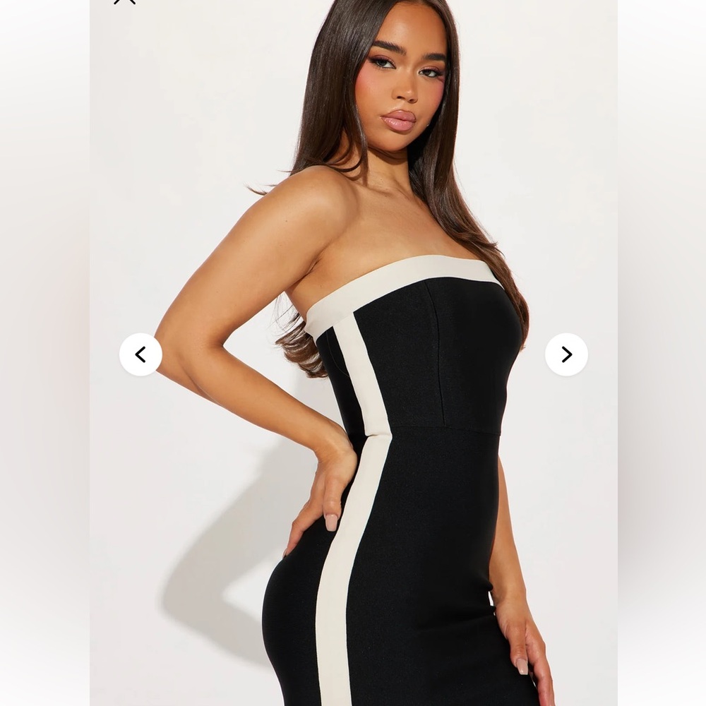 Elegant Black and Cream Women's tube dress